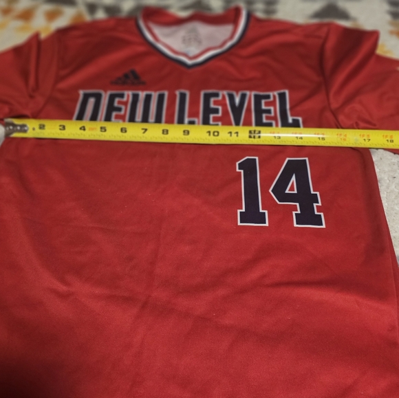 Adidas Practice Baseball Jersey Red Short New Level Red White & Blue Trim Size S - Picture 9 of 11